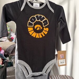 Iowa Hawkeyes Kids One Piece - Black and Gray